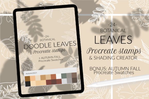 Download Leaves Stamps for Procreate. Foliage Sha - Leaves Collection