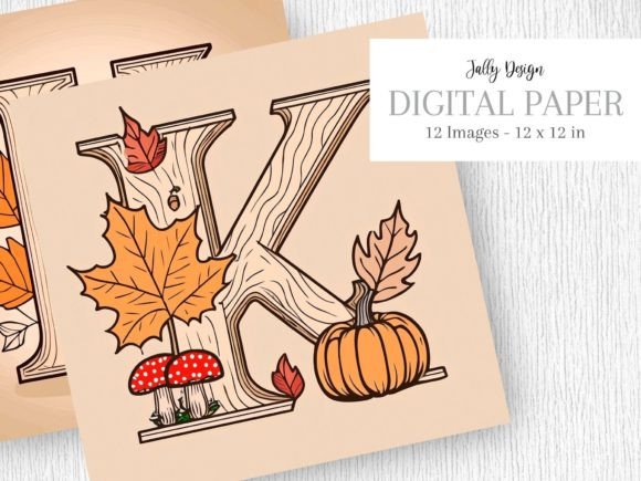 Download Capital Letter K with Autumn Decoration - Capital letter Collection