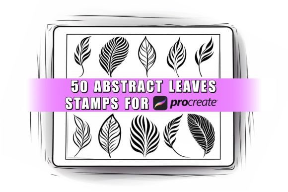 Download 50 Abstract Leaves Procreate Stamps - Leaves Collection