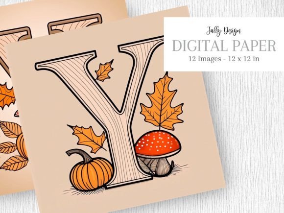 Download Capital Letter Y with Autumn Decoration - Capital letter Collection