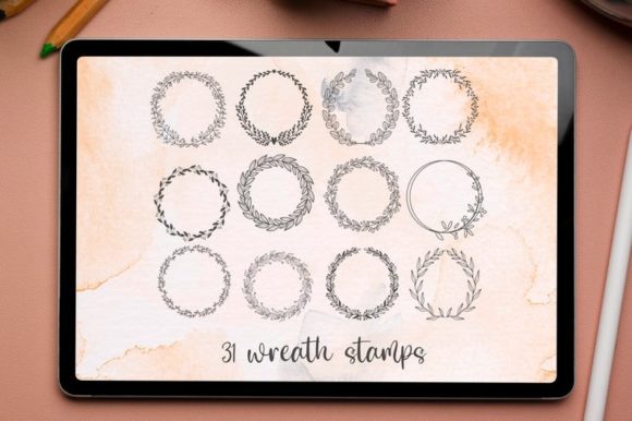 Download Floral Wreath Procreate Stamp Brushes - Floral wreath procreate Collection