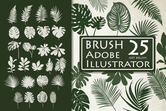 Download Tropical Leaves Brushes for AI - Leaves Collection
